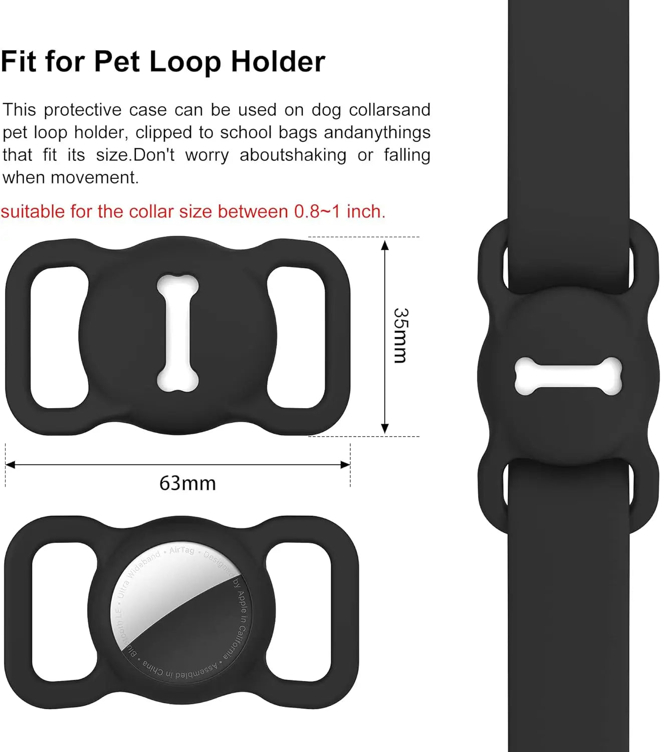 🐾 Glow in Dark Airtag Dog Collar Holder - Secure, Comfortable & Pet-Friendly! 🐾