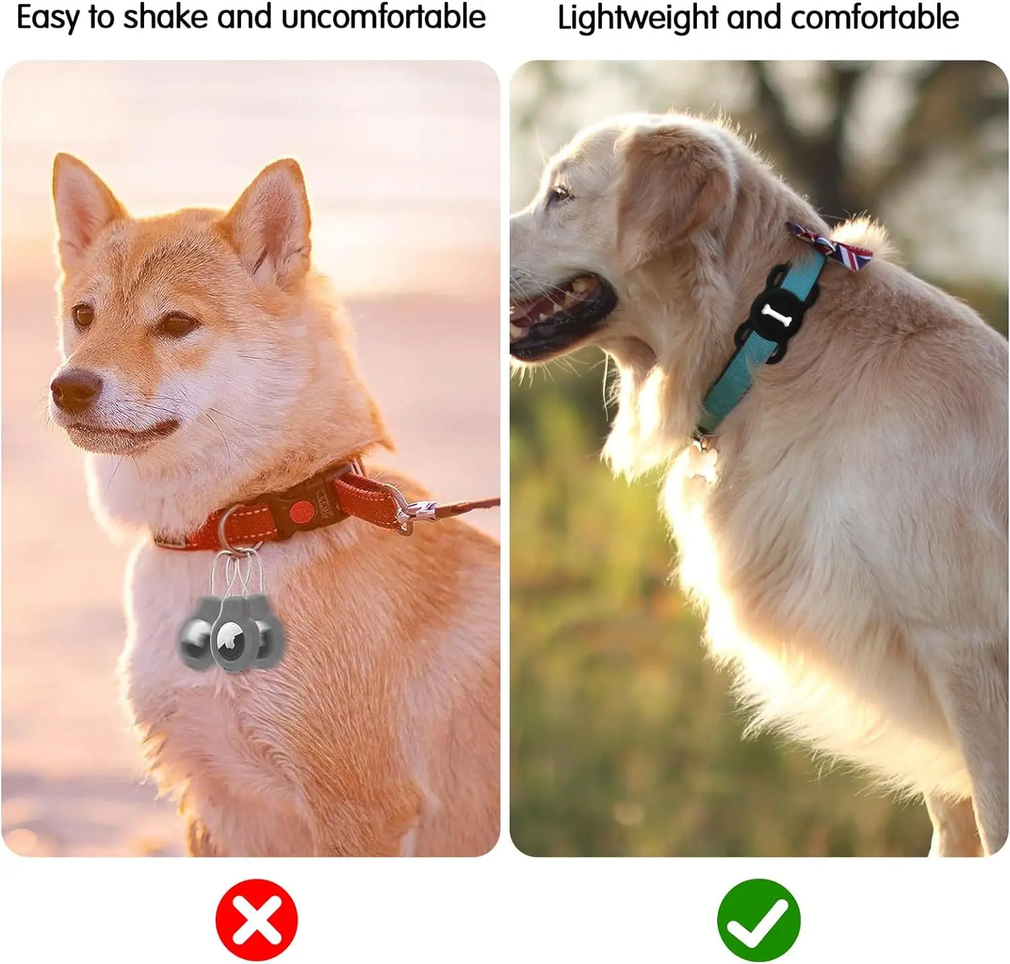 🐾 Glow in Dark Airtag Dog Collar Holder - Secure, Comfortable & Pet-Friendly! 🐾