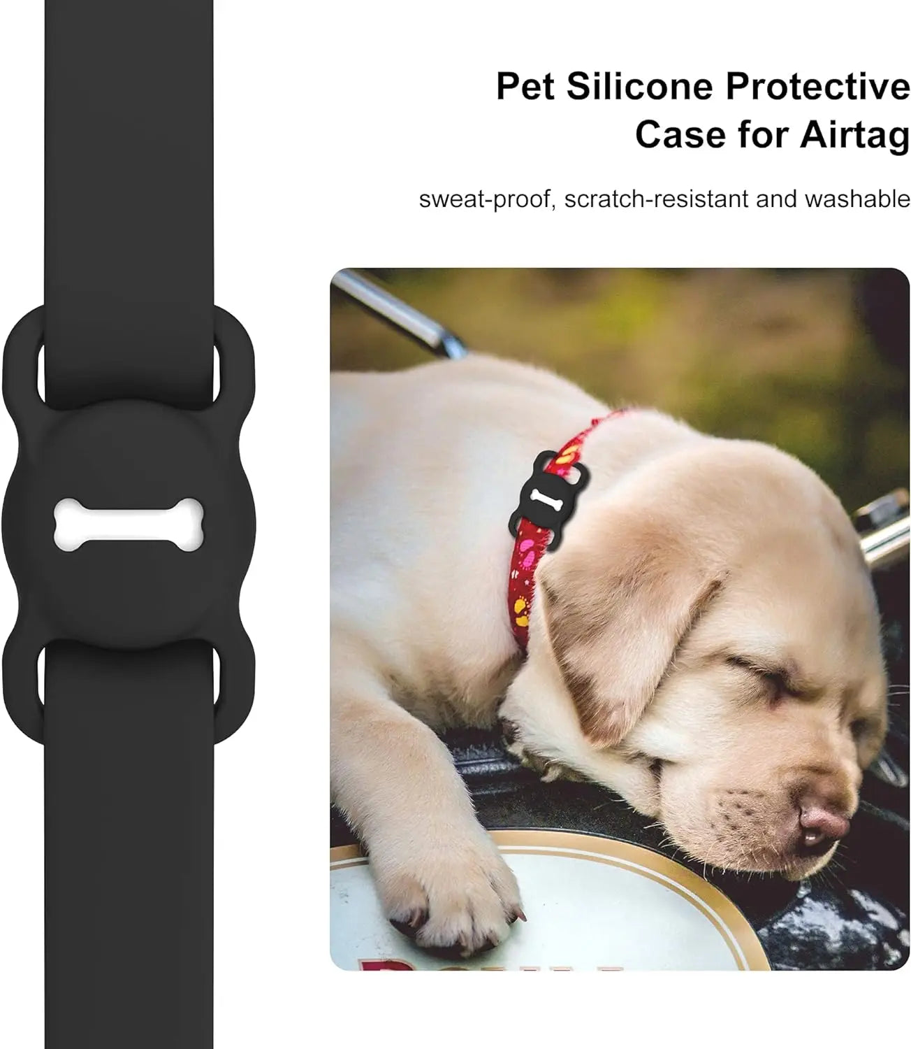 🐾 Glow in Dark Airtag Dog Collar Holder - Secure, Comfortable & Pet-Friendly! 🐾